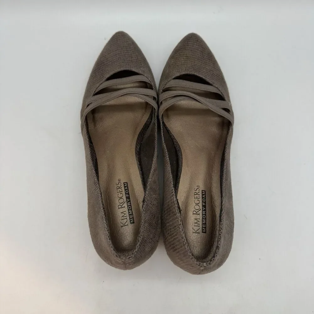 Kim Rogers Olissa Classic Pump Women's 6.5M Brown Faux Reptile Textile Heels